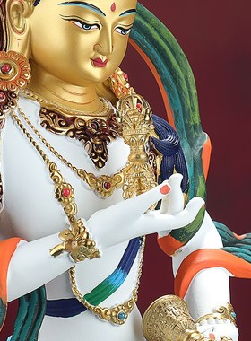 金刚萨埵像彩f绘铜制佛家居办公玄关用品民族工艺精工藏饰礼品摆