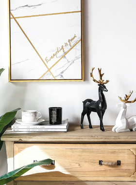 北欧摆件客厅酒柜麋m鹿乔迁新居礼品玄关现代简约电视柜家居装饰