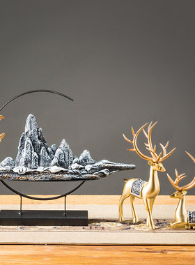 新中式桌面玄关书房酒柜摆件办公室隔断卧室潮流R创意餐边柜装饰