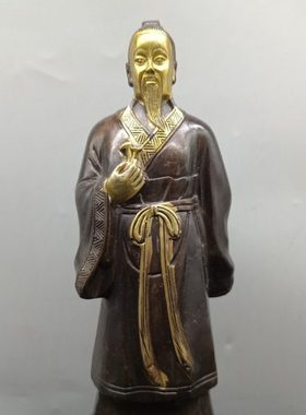 古玩铜器收藏 神医扁鹊 造型独特 质感厚实 复古铜器摆件