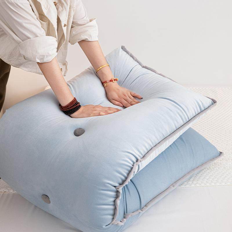 蓝头枕靠大靠背欧床包边三角式床浅上靠垫飘窗榻榻米软包三角护腰,淘宝优惠券,粉丝福利购,淘宝优惠卷