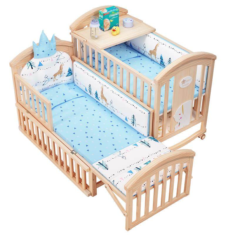 魅婴儿床多功能bb宝宝床实木无漆拼摇篮可移简动新生儿503童床接,淘宝优惠券,粉丝福利购,淘宝优惠卷