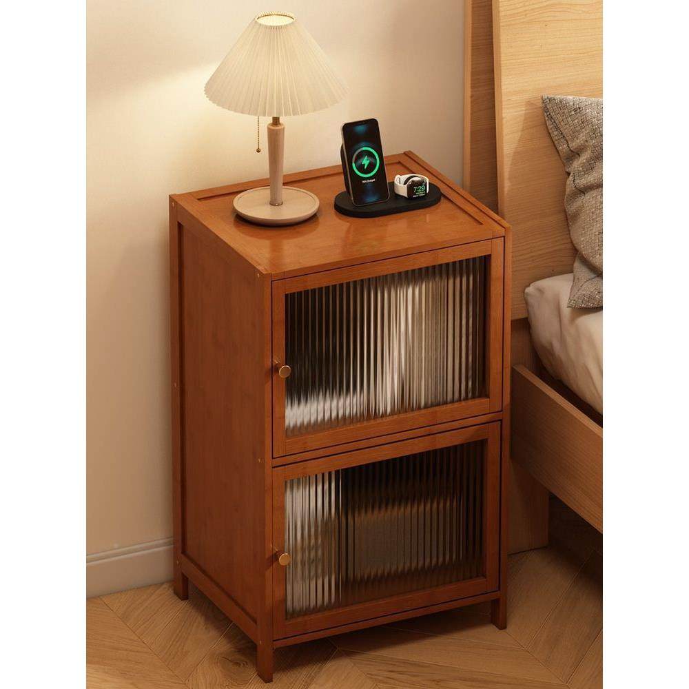 楠竹柜床头柜家用床边收纳子现代储物柜床卧室置物QCA架边几几,淘宝优惠券,粉丝福利购,淘宝优惠卷