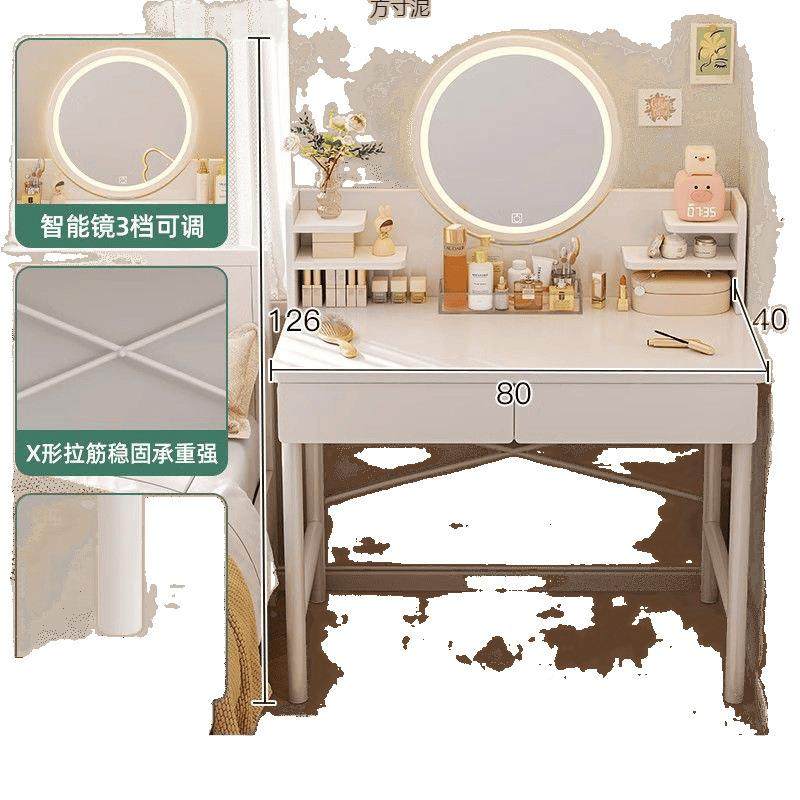 化子女生卧室妆桌妆台网红小户型书FPA桌成年人电脑桌一体简梳易 - 图3