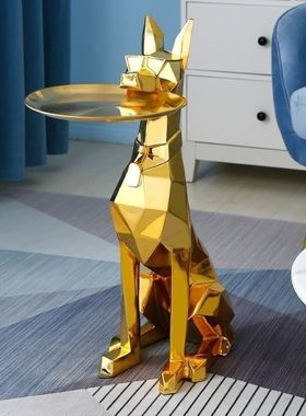 大型落地杜宾犬狗收纳招财