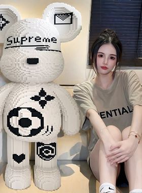 真实高度97cm超大白暴力熊