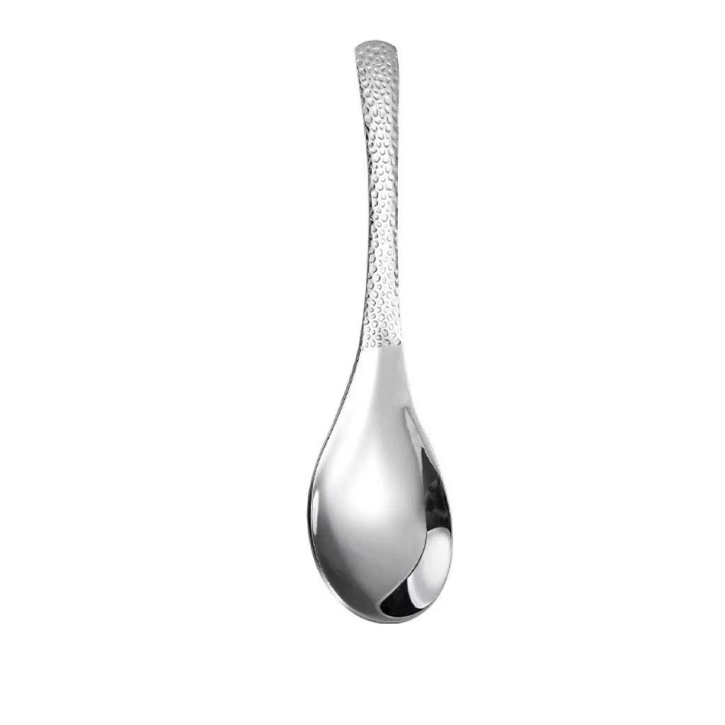 Stainless steel hammered spoon set, home kitchen boutique spoon, kitchen supplies tableware, food aid spoon, high appearance