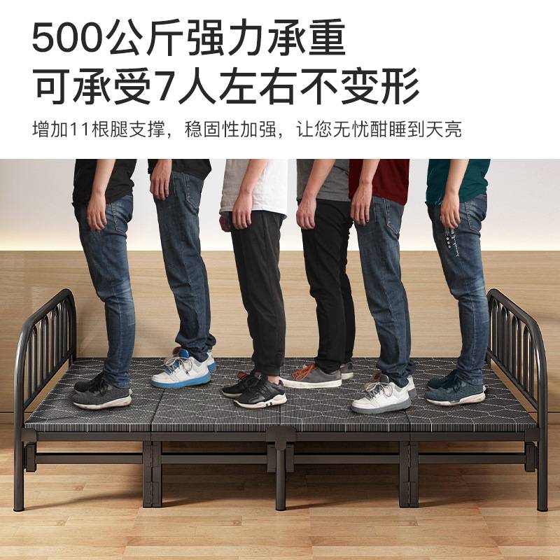 折叠床单人床家用成人简易床双人床1米2宿舍出租房硬板床铁床新品 - 图1