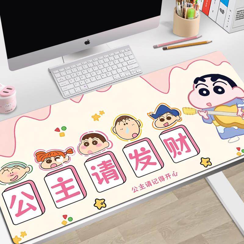 卡通可爱鼠标垫子超大号电脑桌垫加厚办公定制家用女生文字锁边T5 - 图2