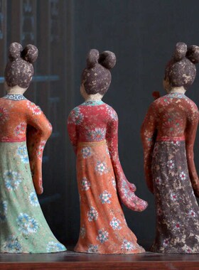 仿古唐俑复d古摆件家居电视柜酒柜装饰古玩古物陶器影视道具艺术