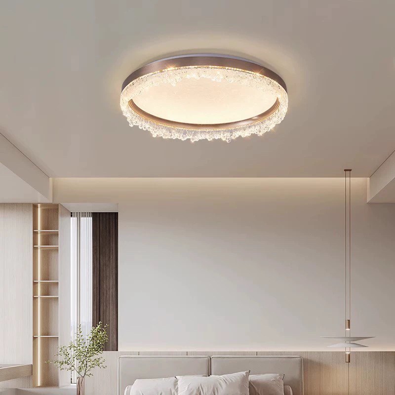 新款现代简约卧室吸顶灯轻奢x创意水晶书房灯高级感家用房间吸顶 - 图0