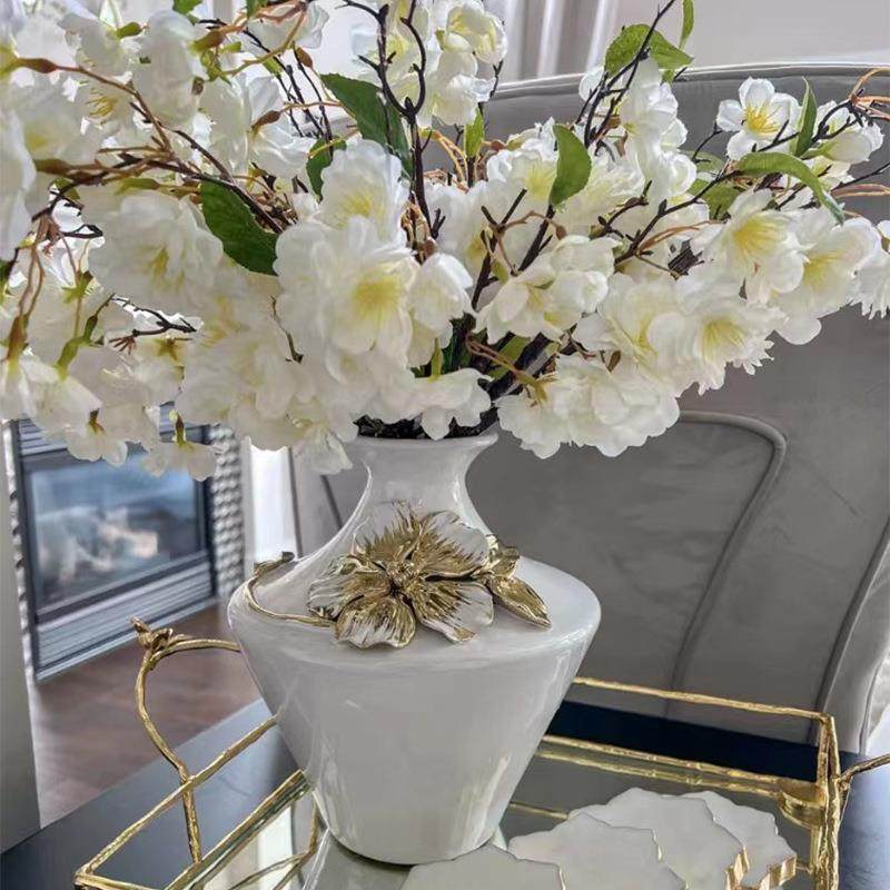 厅奢电镀金色银色陶瓷花插样板房轻客摆婚庆KTOXXV酒店花店花瓶件,淘宝优惠券,粉丝福利购,淘宝优惠卷