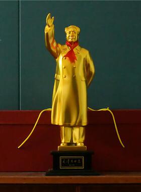 毛主席铜像镀铜全身爷摆件客厅乔迁礼品KFE毛爷挥手手招伟人头像