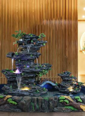 大型2393假室山流水喷泉摆件内阳台鱼池饰造景装庭花园水景景院观