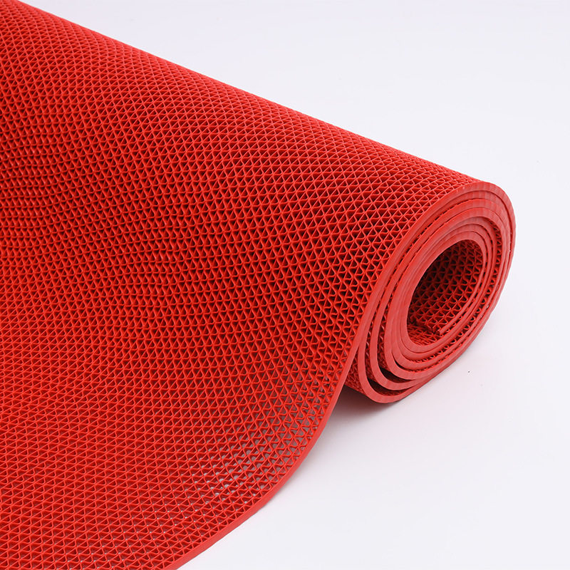 S-shaped hollow mesh carpet kitchen bathroom pvc plastic anti-slip mat mesh leaking rubber floor mat