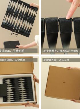 桌面创屏风客厅意轻装KKY饰品奢乔迁送礼玄关装色饰摆件拼皮质小