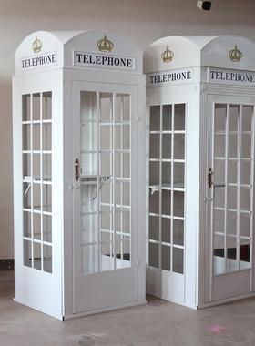 电话亭复古铁艺电话亭模邮筒信箱指牌景观长椅大型户外型饰道具装