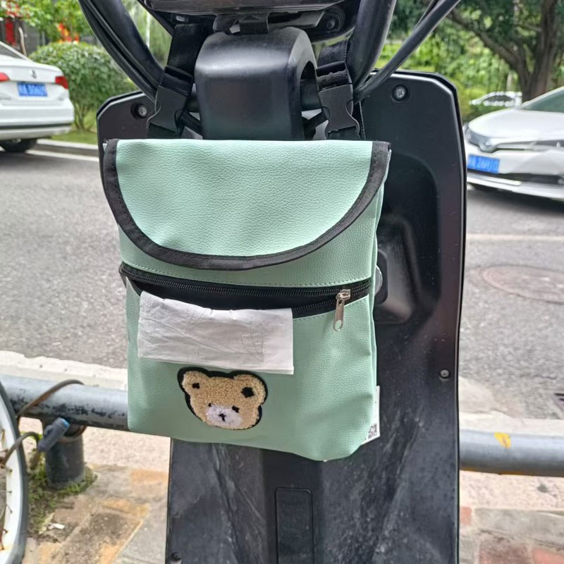 电动车前脚踏挂物包自行车挂包可爱电动瓶车前置收W纳袋手机小挂 - 图1