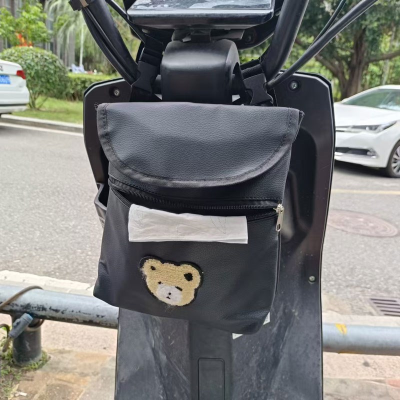 电动车前脚踏挂物包自行车挂包可爱电动瓶车前置收W纳袋手机小挂 - 图0