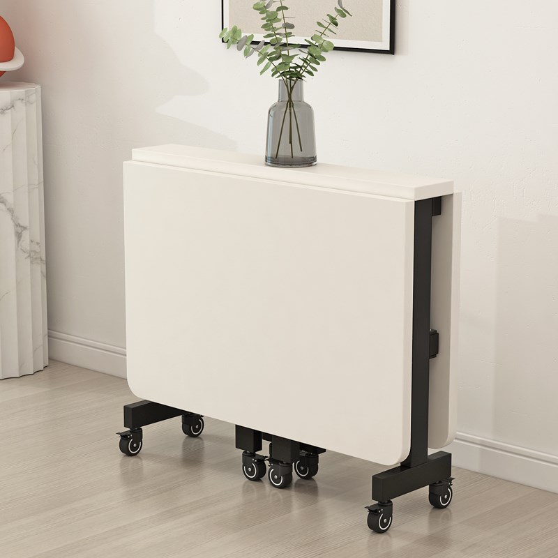 纯实木折叠餐桌家用小户型超薄多功能可移动N伸缩长方形吃饭小桌 - 图2