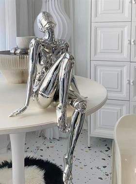 空山基机械姬女神摆件高档轻奢客厅电视柜艺术装饰U品电镀桌面雕