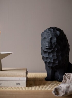 瑞典Cooee Demsign 艺术雕塑狮子摆件客厅玄关书柜家居装饰品轻奢