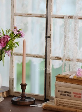悦澜居乡村田园复古做旧北欧假窗户木质拍摄N道具窗格置物架装饰