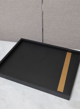 简约黑色长方形托盘样板间办公室桌G面茶几客厅家居软装饰品摆件