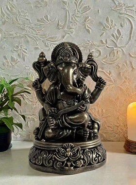 东南亚风格大象摆件泰式象鼻神像客厅G玄关象神桌面装饰树脂工艺