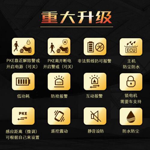 智将V218SS-PKE靠近通电离开熄火断电一键启动摩托车双向防盗报警 - 图1
