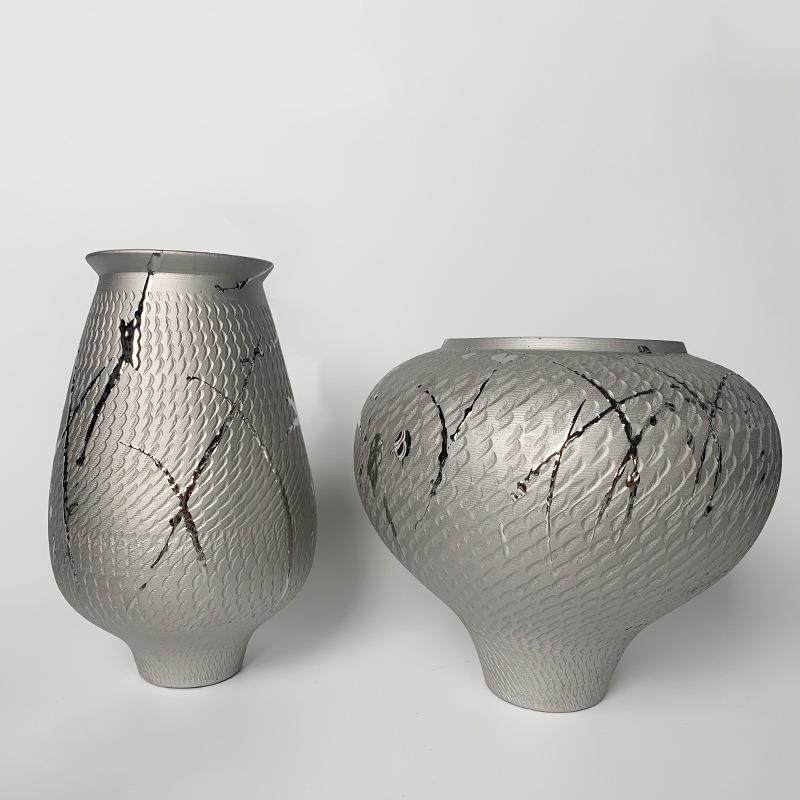 中式新IUO陶瓷镀件银花瓶花器摆样版房展厅客厅售楼处玄关饰品装,淘宝优惠券,粉丝福利购,淘宝优惠卷