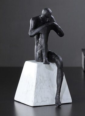 北欧人像思考者摆件现代轻奢创意简约人物雕像家居样板房软装饰品