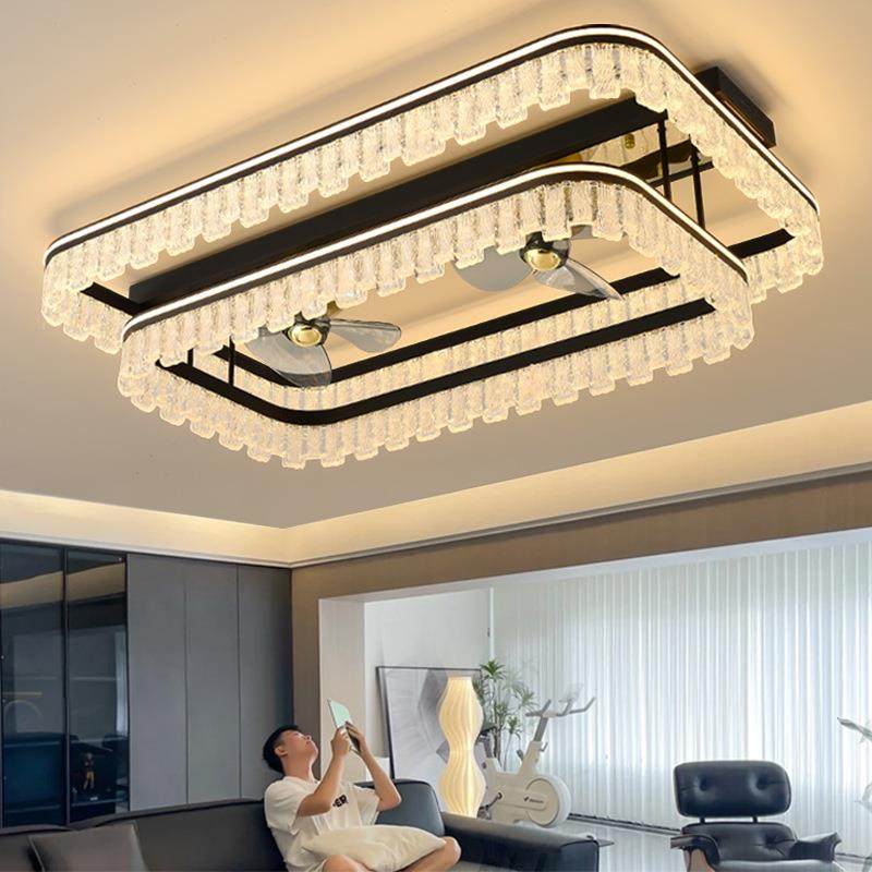 意式轻奢客厅摇头风扇灯护眼全光谱卧室冰裂纹吸顶灯全屋套餐灯具,淘宝优惠券,粉丝福利购,淘宝优惠卷