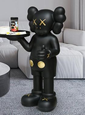 芝麻街摆件客厅大型落地托盘玄关电视柜轻奢家居软装饰品手工彩绘