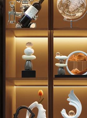 轻奢装饰品办公室流沙画摆件客厅电视柜酒柜玄关