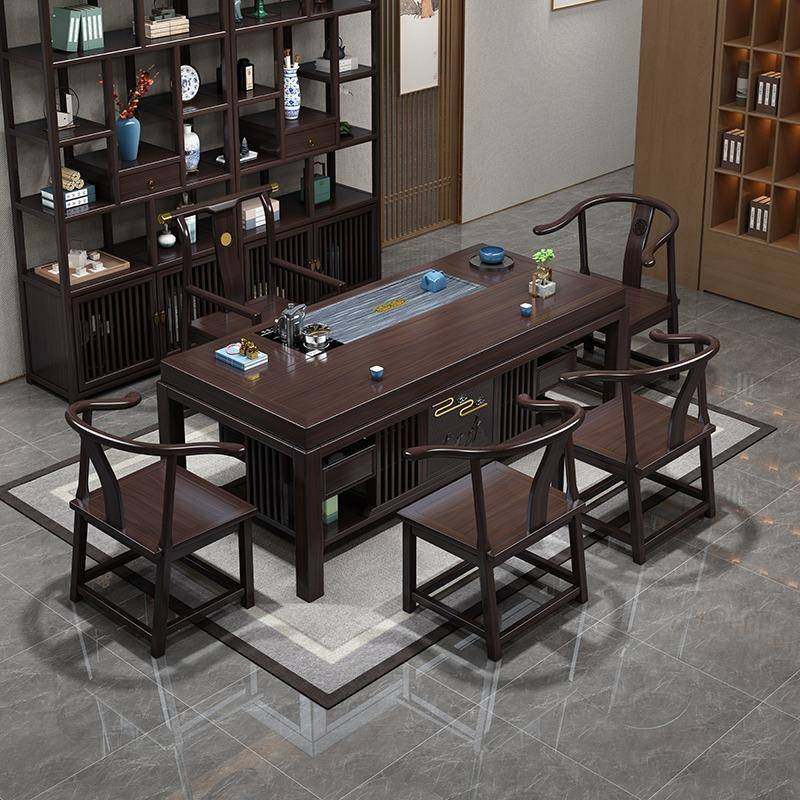 新中式茶几桌椅组合客厅办公室全套简约一桌五椅加厚储物茶台,淘宝优惠券,粉丝福利购,淘宝优惠卷