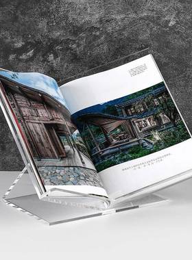 轻奢亚克力V型书架杂志架摆件酒店样板房家居客厅卧室书房装饰品