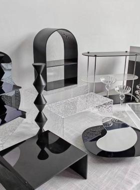 黑色透明亚克力甜品台架子摆台摆件茶歇甜品台架子置物架摆台摆件