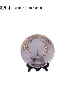 宋氏美学新中式现代龙凤立盘摆件客厅博古架茶几书桌玄关家居饰品