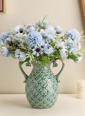 复古欧美式花瓶摆件客厅电视酒柜插花玫瑰花器餐桌边柜装饰D&