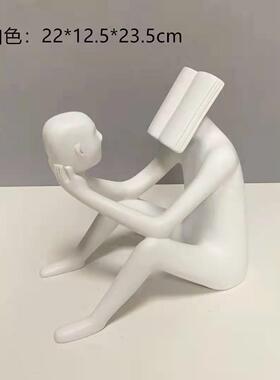 新中式创意树脂人物灵魂读者电视柜客厅家居桌面卧室软装饰品摆件