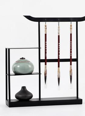 现代新中式书房毛笔摆件创意家居玄关软装饰品样板房间工艺品摆设