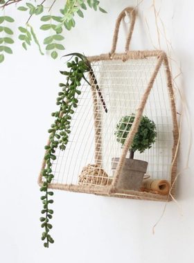 觅点 手工铁线编织艺术壁挂创意装饰摆件桌面小物件收纳框杂货