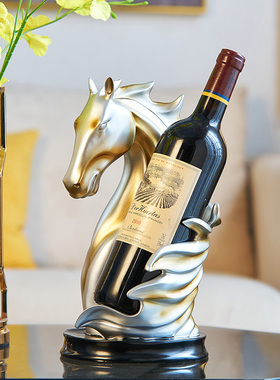 欧式轻奢高档红酒架马摆件创意客厅酒柜餐桌面装R饰品乔迁新居礼