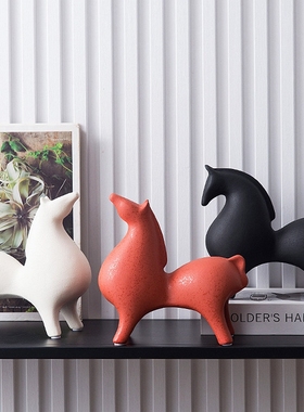 简约现代陶瓷马彩马摆件家居客厅C电视柜酒柜办公室轻奢高档装饰