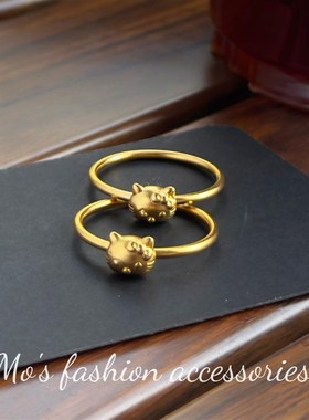 不掉色可爱风kitty猫戒指简约时尚M甜美闭口指环B136