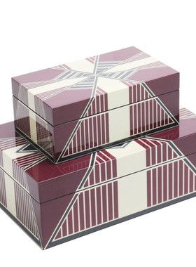 轻奢现代抽象木质烤漆q收纳饰品首饰盒样板间卧室衣帽间梳妆台摆