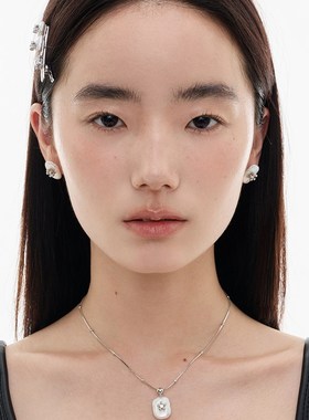 三横太阳猎d人[海岛回覆]原装方形自然巴洛克珍珠项炼锁骨炼素炼