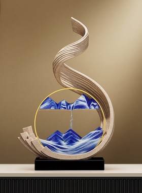 风生水起流沙画 画酒柜装饰品摆件C轻奢高档客厅电视柜办公室乔迁