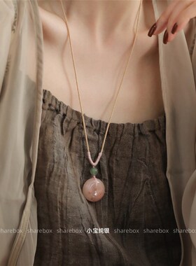 小宝秒杀浮力 n金丝玉平安扣东陵玉圆珠抽拉项炼